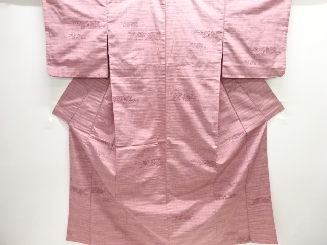 JAPANESE KIMONO / ANTIQUE KIMONO / SILK / TSUMUGI / WOVEN FLORAL SARASA